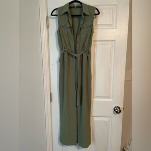 Chic Olive Sleeveless Jumpsuit